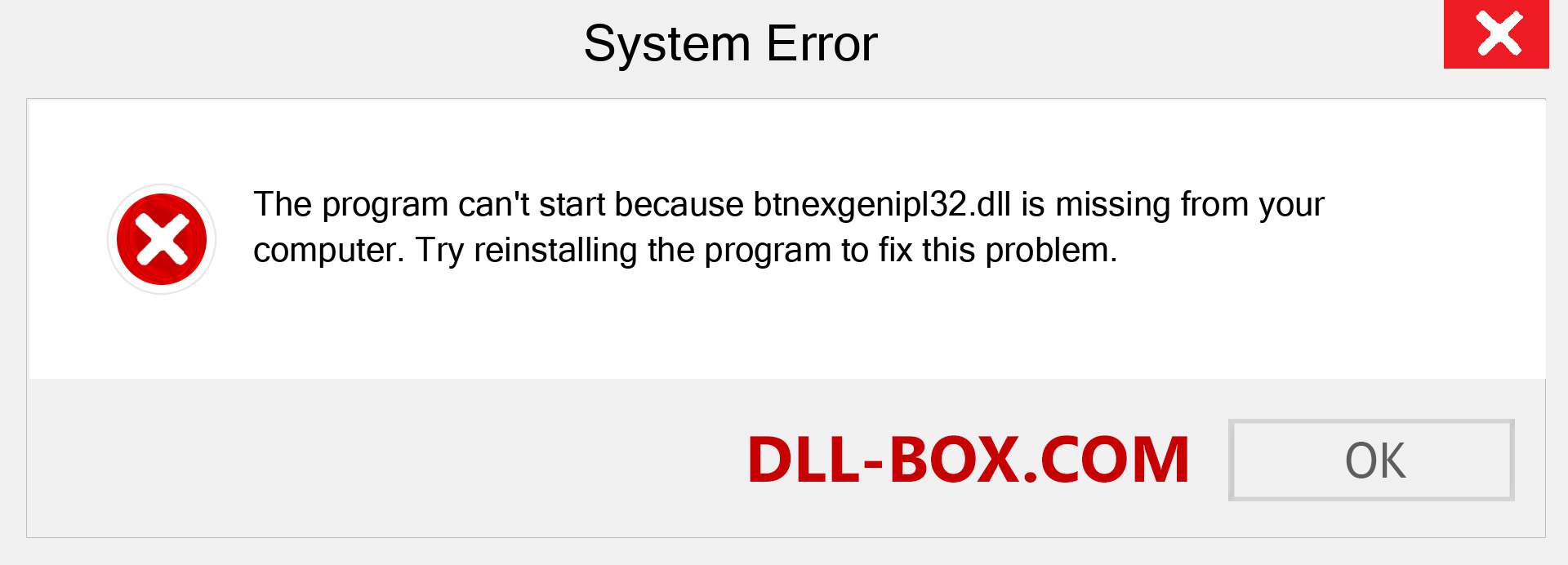  btnexgenipl32.dll file is missing?. Download for Windows 7, 8, 10 - Fix  btnexgenipl32 dll Missing Error on Windows, photos, images